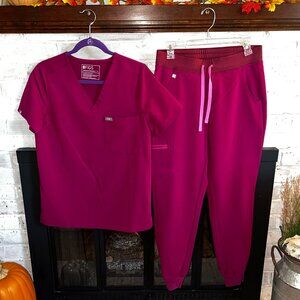 Fuchsia Figs Scrubs Set